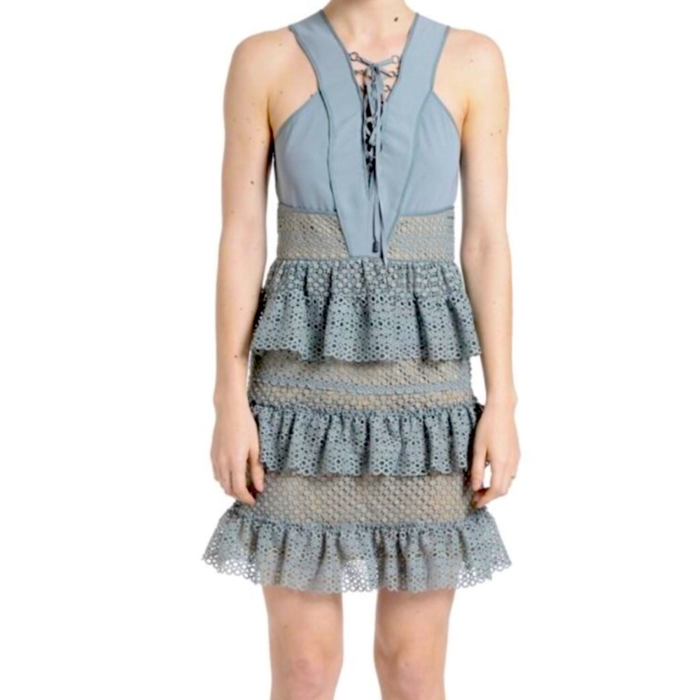 Romeo & Juliet Couture Lace Ruffle Mini Dress (NWT) - Picture 1 of 8